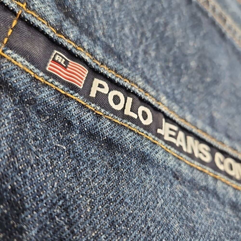 Vintage Polo Jeans Company Men's 34x34 Dark Wash Relaxed Fit EUC LN 100% Cotton - Picture 12 of 16